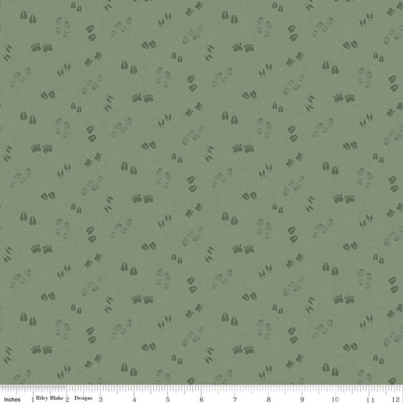 Fabric Riley Blake Sage Tracks by the Quarter Yard C15124-SAGE